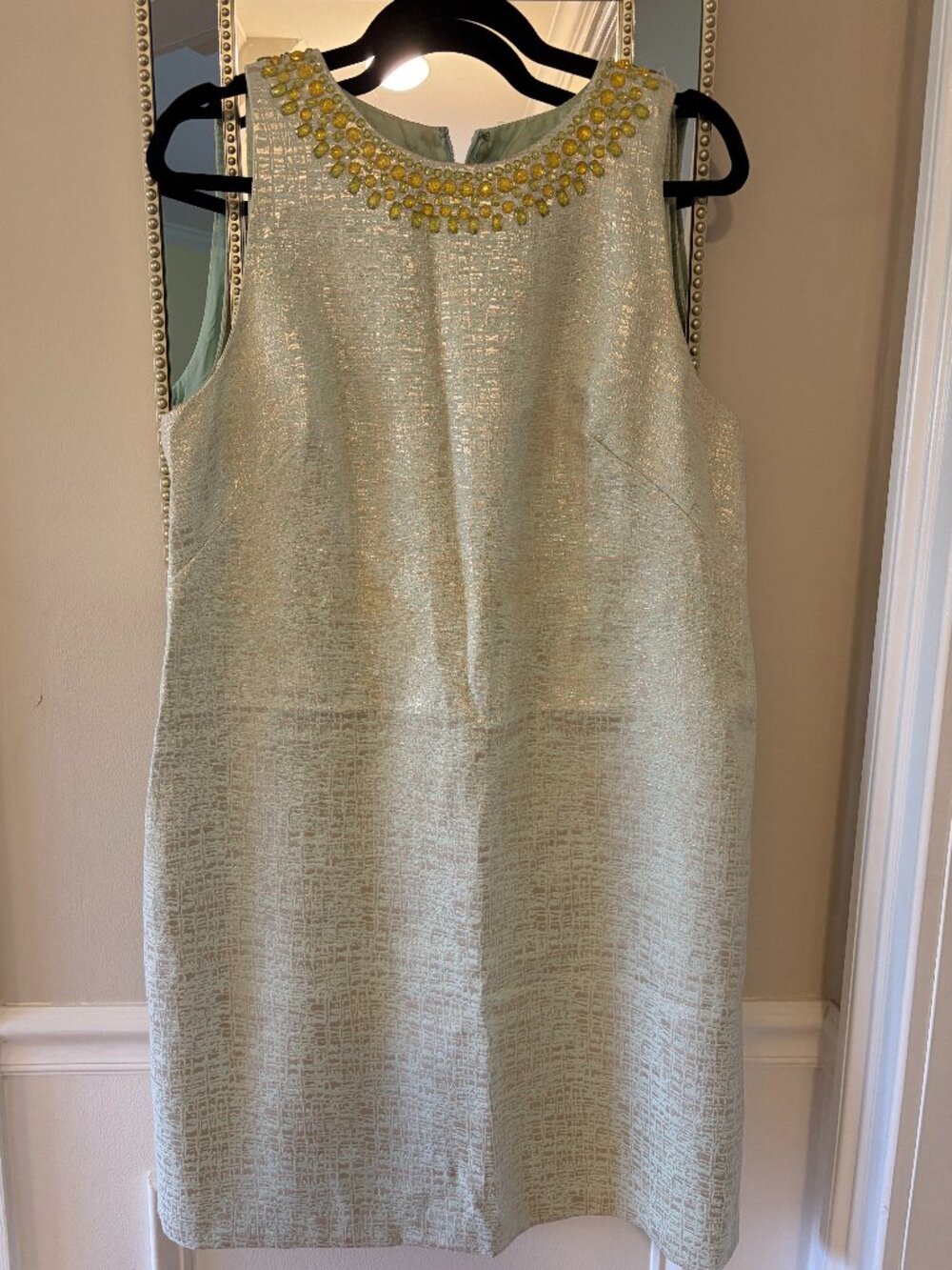 Maggy London Beaded Shift Dress, Size 14
